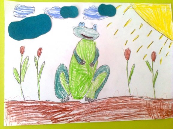 Лёгкая иллюстрация к сказке лягушка путешественница