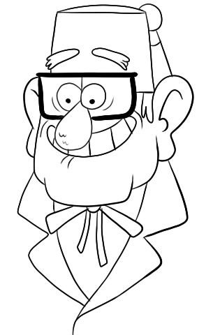 Раскраска Гравити Фолз дядя стен