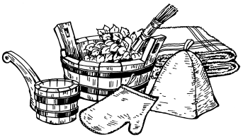 Банный веник вектор чб