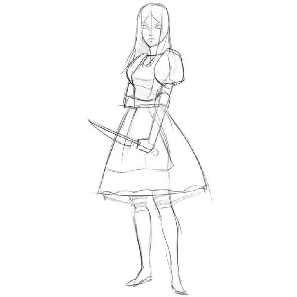 Алиса рисунок карандашом