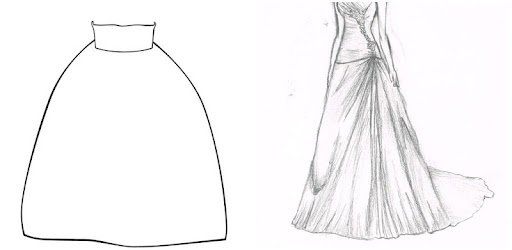 Платья для срисовки карандашом