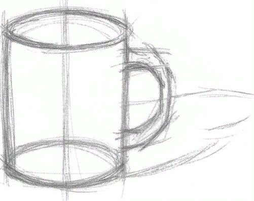 Рисование с натуры предметов цилиндрической формы (Кружка).
