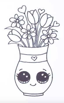 Букет цветов рисунок карандашом