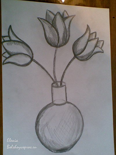 Уроки рисования ваза с цветами