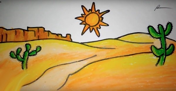 Рисунки в пустыне легкие