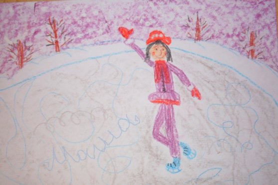 Мальчик на коньках раскраска