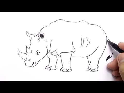 Носорог рисунок для детей простой