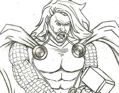 Скетч Марвел тор