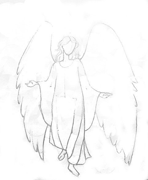 Ангел карандашом для срисовки легкие