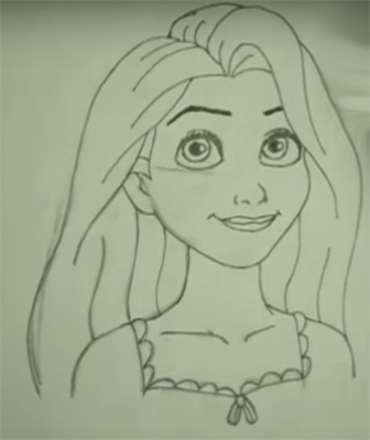 Поэтапное рисование Рапунцель