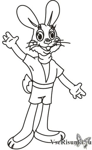Заяц из ну погоди раскраска