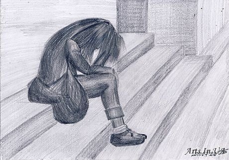 Печальные рисунки карандашом