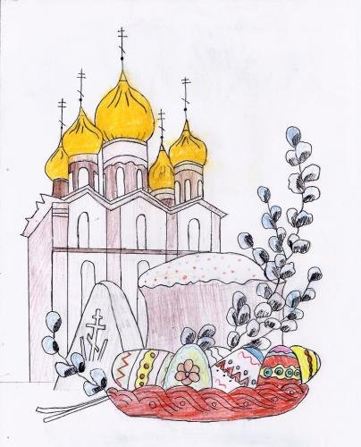 Пасхальный натюрморт карандашом