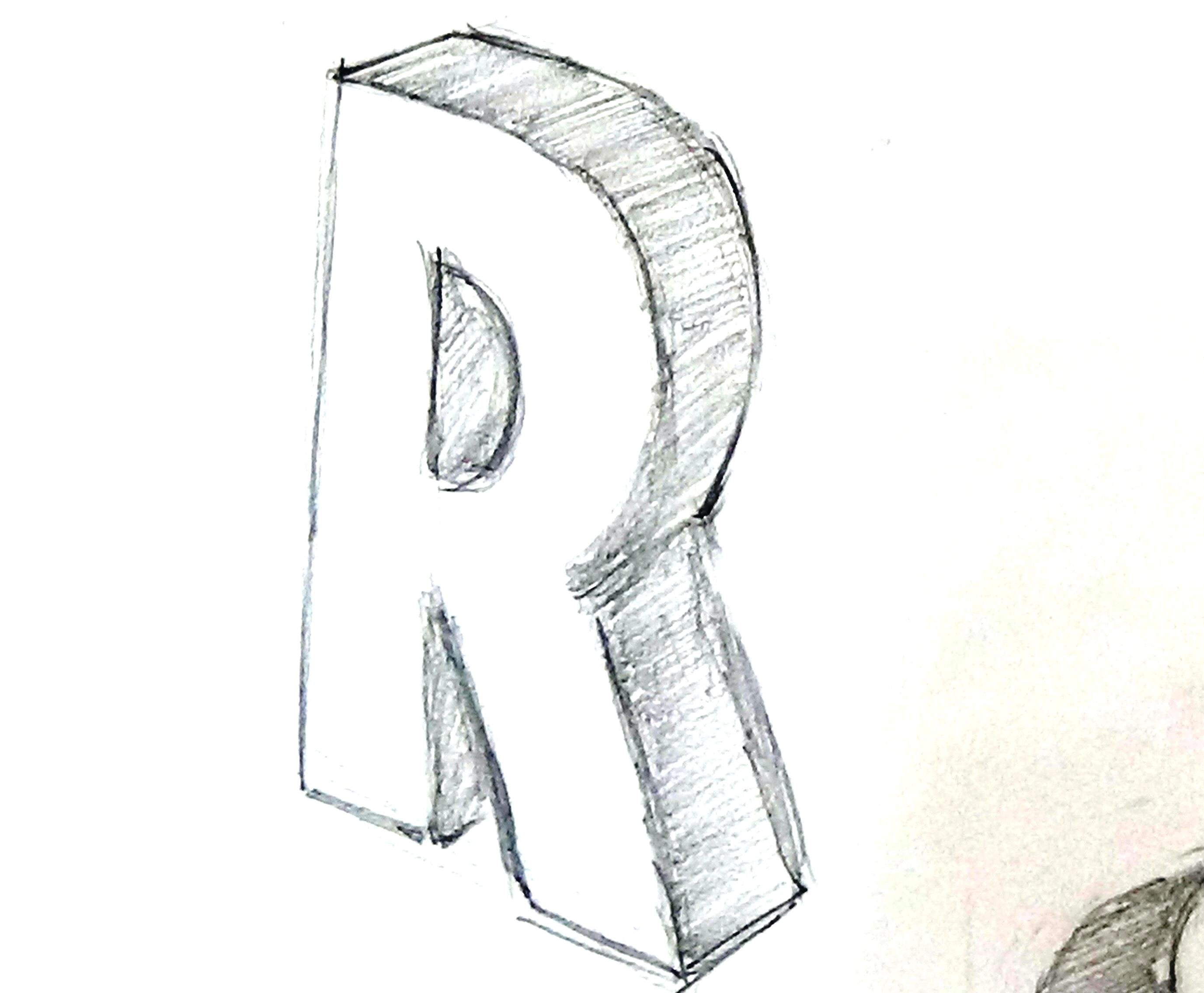 Буквы карандашом для срисовки