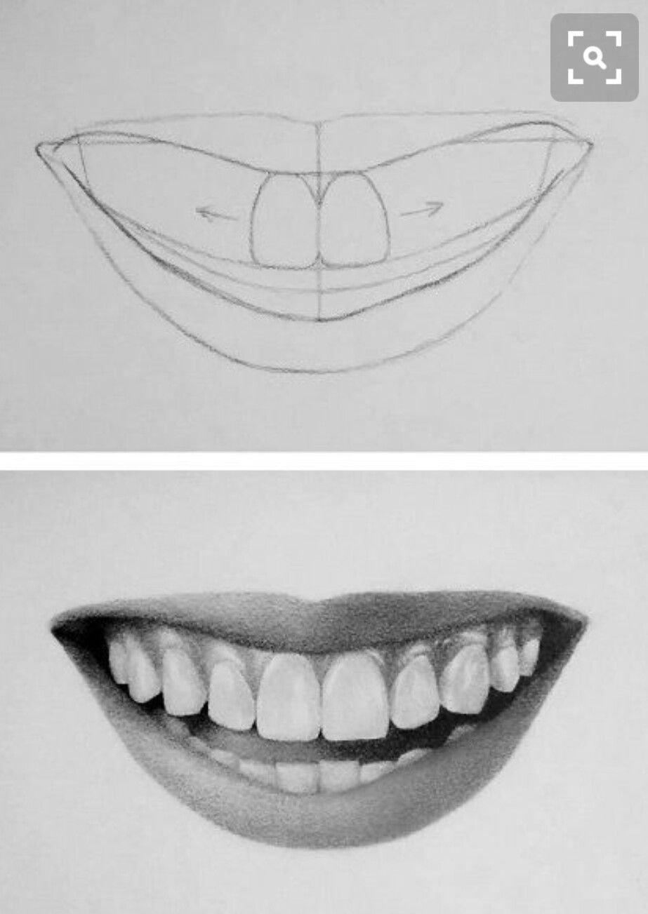 Губы улыбка карандашом