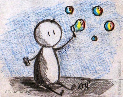 Пейзаж простым карандашом