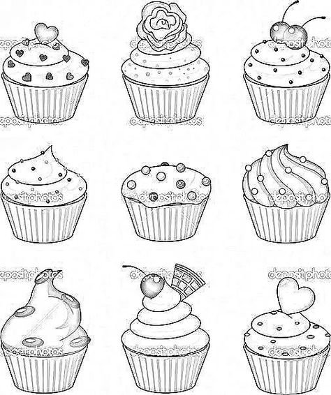 Раскраски маленькие кексики