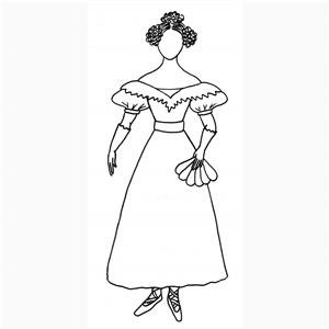 Эскиз исторического костюма в цвете