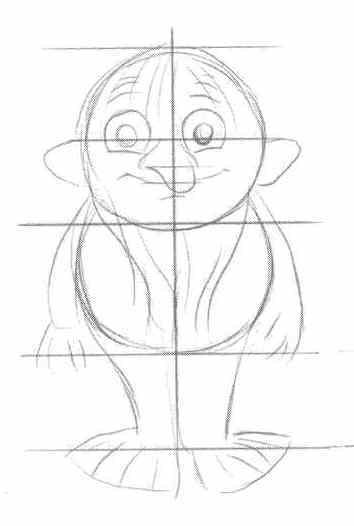 Поэтапное рисование водяного