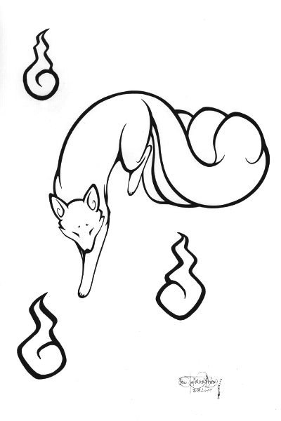Лайн лисы Кицунэ