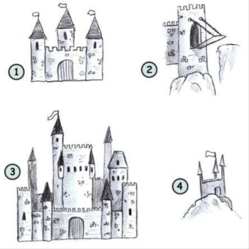 Поэтапный рисунок замка
