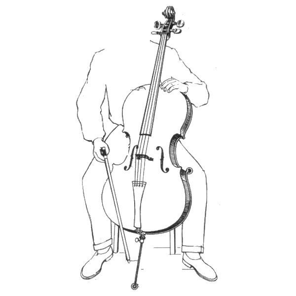 Виолончель раскраска для детей