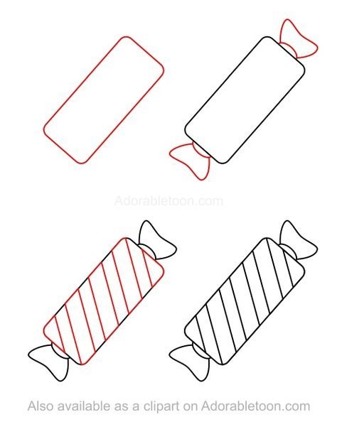 Поэтапное рисование сладостей
