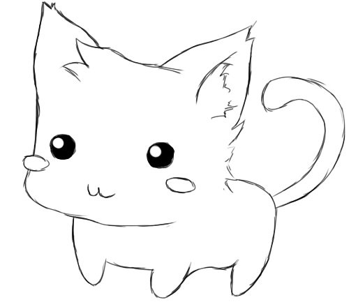 Картинки для срисовки котики няшки