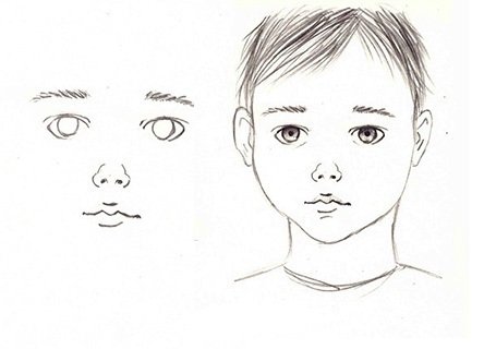 Лицо мальчика рисунок карандашом