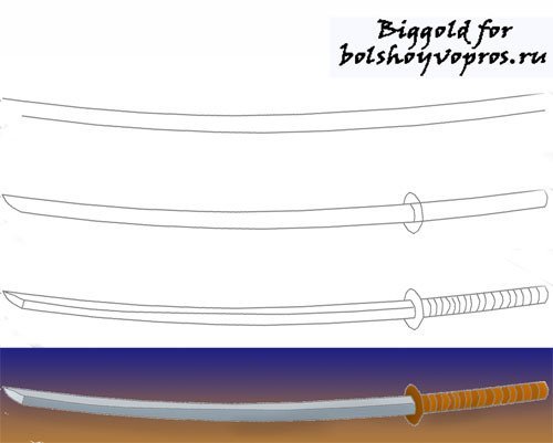 Лёгкие рисунки катаны