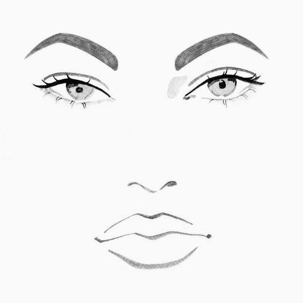 Зарисовка бровей