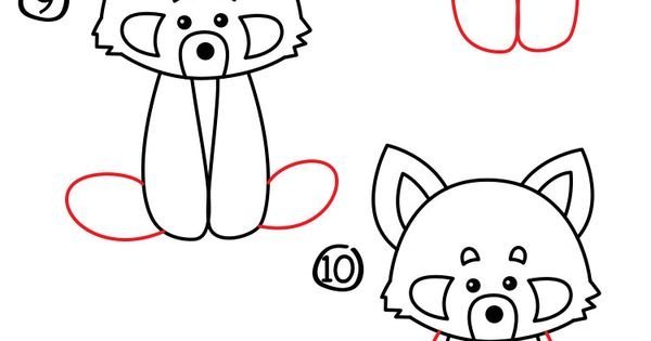 Малая Панда рисунок поэтапно