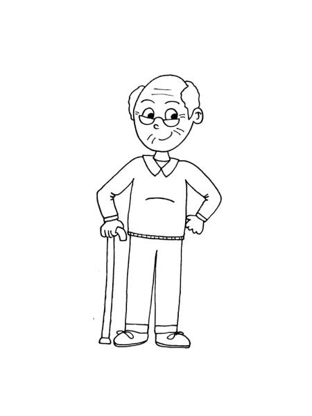 Раскраска дедушка
