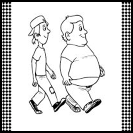 Раскраска человек худой и толстый