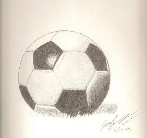 Зарисовки с мячом карандашом