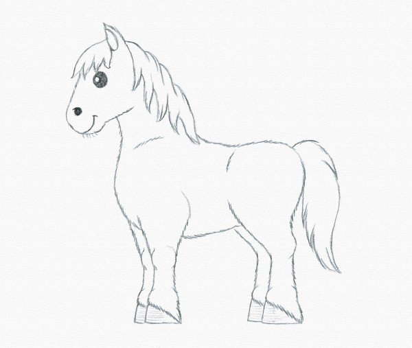 Рисунок лошади для срисовки легкие