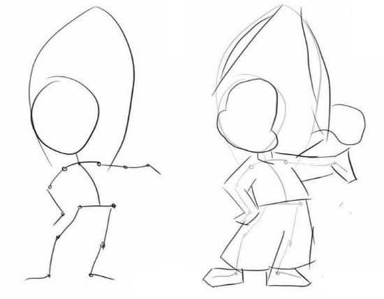 Поэтапное рисование Незнайки