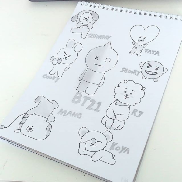 Игрушки БТС карандашом