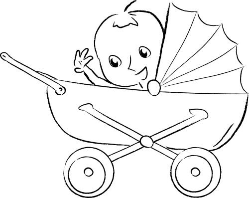 Малыш в коляске эскиз