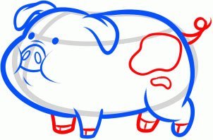 Свинка из Гравити Фолз карандашом