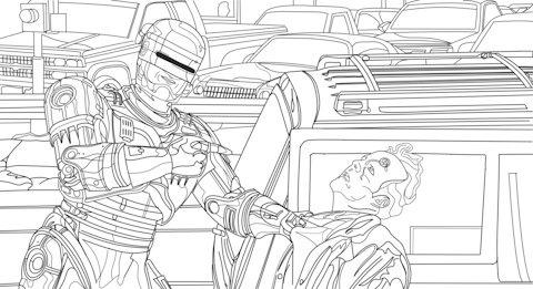 Раскраска робокопа