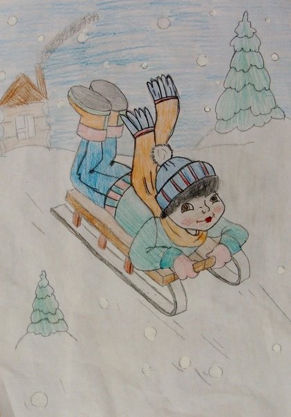 Зимние забавы рисунок
