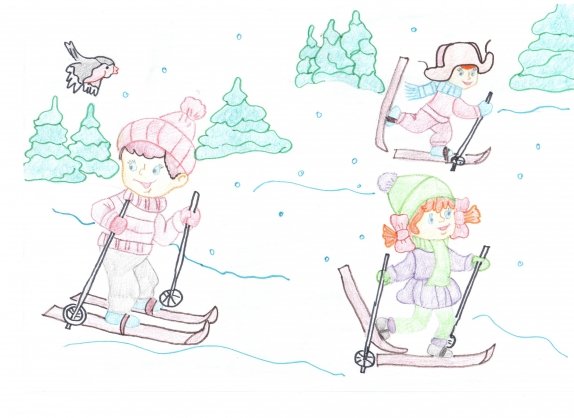 Рисование зимние забавы