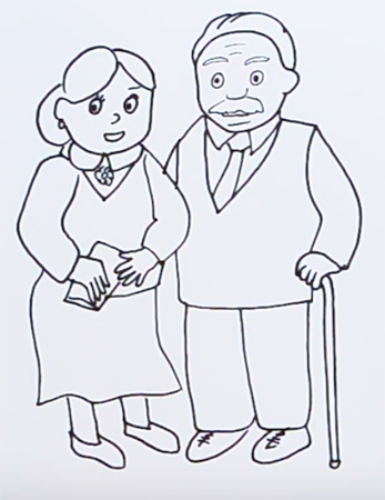 Дедушка и бабушка рисование