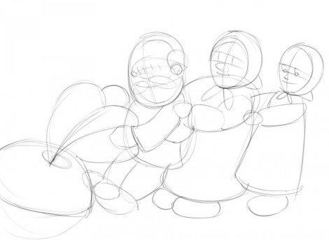 Поэтапное рисование сказки Репка