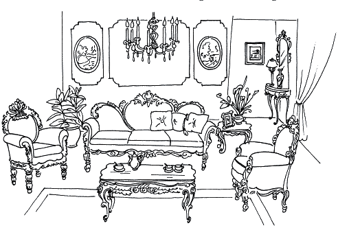 Гостиная раскраска