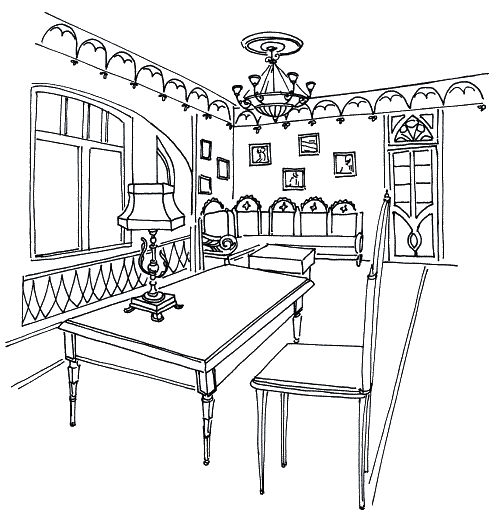 Гостиная раскраска