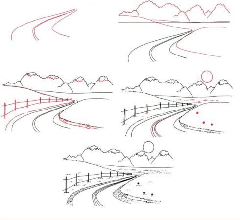 Дорога карандашом