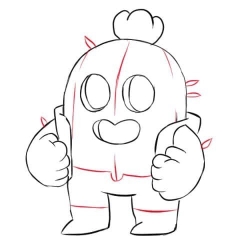 Спайка из БРАВЛ старс поэтапные рисунки