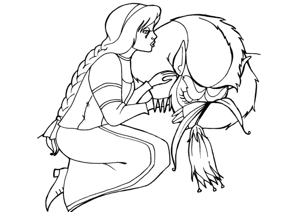 Раскраски по сказке Аленький цветочек Аксакова